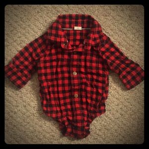 Baby Gap button up buffalo plaid onesie 0-3 months
